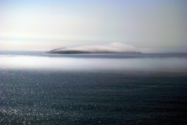 Picture of Skokholm  Island in mist.
